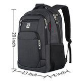 Volher 17 Inch Laptop Backpack, Business Anti Theft Slim Durable Laptops Backpack, Water Resistant College Computer Bag Gifts for Men & Women Fits 15.6 Inch Notebook - Black