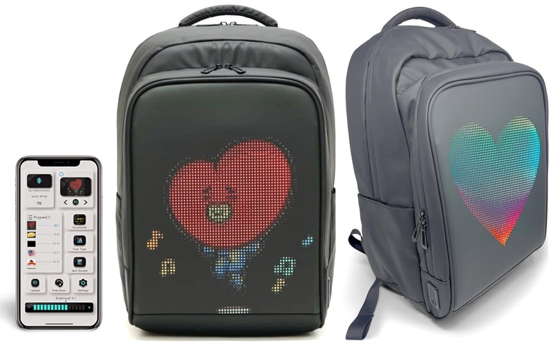 Voltefy LED Backpack with Programmable Screen, Motorcycle Backpack Made with Updated Ballistic Nylon, LED Bookbag, Large Laptop Bag for Women and Men, Digital Screen Carry - On Travel Bag