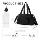 VONAL Travel Tote Bag, Large Diaper Bags 24L Waterproof Hospital Bag for Labor Delivery, Travel Diaper Tote with Changing Pad, Baby Bag with Pacifier Case,Black