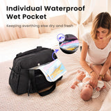 VONAL Travel Tote Bag, Large Diaper Bags 24L Waterproof Hospital Bag for Labor Delivery, Travel Diaper Tote with Changing Pad, Baby Bag with Pacifier Case,Black