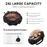 VONAL Travel Tote Bag, Large Diaper Bags 24L Waterproof Hospital Bag for Labor Delivery, Travel Diaper Tote with Changing Pad, Baby Bag with Pacifier Case,Black