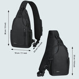 Voova Crossbody Sling Backpack Sling Bag for Men Women, Travel Hiking Chest Bag Daypack, Small over the Shoulder Backpack, Black