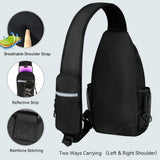 Voova Crossbody Sling Backpack Sling Bag for Men Women, Travel Hiking Chest Bag Daypack, Small over the Shoulder Backpack, Black
