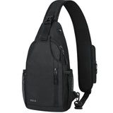 Voova Crossbody Sling Backpack Sling Bag for Men Women, Travel Hiking Chest Bag Daypack, Small over the Shoulder Backpack, Black
