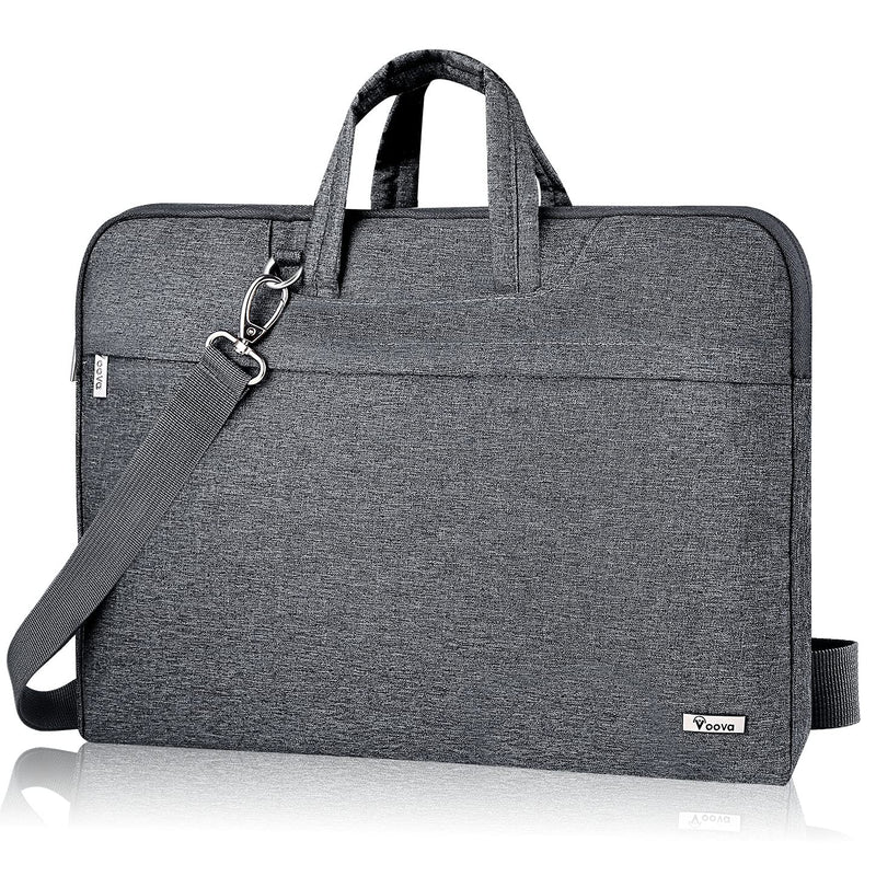 Voova Laptop Bag 13 14 Inch, Waterproof Computer Sleeve Carrying Case with Shoulder Straps & Handle Compatible with Macbook Air 13 M2/M3/M4, MacBook Pro 13/14, HP Dell Lenovo Chromebook 14, Grey