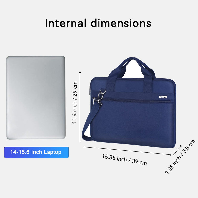 Voova Laptop Bag 15.6 Inch, 360° Protective Laptop Case Sleeve Compatible with MacBook Air 15 M2/M3/M4, MacBook Pro 15/16, 15 - 16” Lenovo Dell Hp, Waterproof Computer Bag Slim Briefcase, Blue