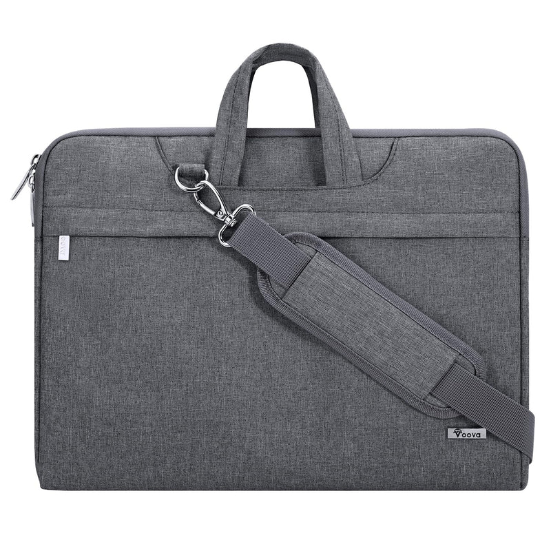 Voova Laptop Case 15.6 inch with Shoulder Strap, Waterproof Slim Computer Sleeve Cover Compatible with MacBook Air 15, MacBook Pro 15/16, 15 - 16” HP Acer Asus Dell Lenovo, Grey