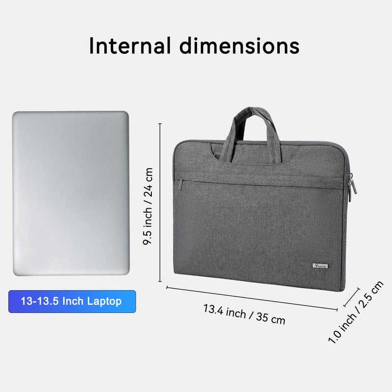 Voova Laptop Case 15.6 inch with Shoulder Strap, Waterproof Slim Computer Sleeve Cover Compatible with MacBook Air 15, MacBook Pro 15/16, 15 - 16” HP Acer Asus Dell Lenovo, Grey