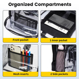 Vorspack Clear Backpack Heavy Duty PVC Transparent Backpack with Reinforced Strap & Large Capacity for College Workplace Security - Black