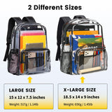 Vorspack Clear Backpack Heavy Duty PVC Transparent Backpack with Reinforced Strap & Large Capacity for College Workplace Security - Black