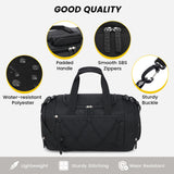 Vorspack Gym Bag for Men - 18 Inches Small Duffle Bag for Travel Lightweight Duffel Bag with Shoe Compartment Personal Item Travel Bag Weekender Bag for Travel Sports Gym - Black