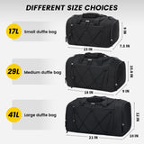 Vorspack Gym Bag for Men - 18 Inches Small Duffle Bag for Travel Lightweight Duffel Bag with Shoe Compartment Personal Item Travel Bag Weekender Bag for Travel Sports Gym - Black