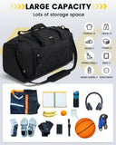 Vorspack Gym Bag for Men - 21 Inches Duffle Bag for Travel Water - resistant Travel Bag with Shoe Compartment Wet Pocket Duffel Bag for Gym Sports Travel Weekender Overnight - Black