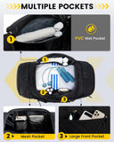Vorspack Gym Bag for Men - 21 Inches Duffle Bag for Travel Water - resistant Travel Bag with Shoe Compartment Wet Pocket Duffel Bag for Gym Sports Travel Weekender Overnight - Black