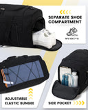 Vorspack Gym Bag for Men - 21 Inches Duffle Bag for Travel Water - resistant Travel Bag with Shoe Compartment Wet Pocket Duffel Bag for Gym Sports Travel Weekender Overnight - Black