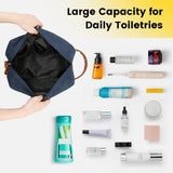 Vorspack Toiletry Bag Hanging Dopp Kit for Men Water Resistant Canvas Shaving Bag with Large Capacity for Travel - Navy Blue