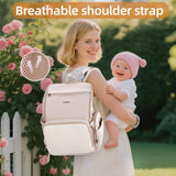 vosmles Stylish Baby Diaper Bag, Baby Bag with Changing Pad, Pacifier Case& Stroller Straps, Large Diaper Backpack Boy Girl, Water Resistant Travel Diaper Backpack for Mom Dad