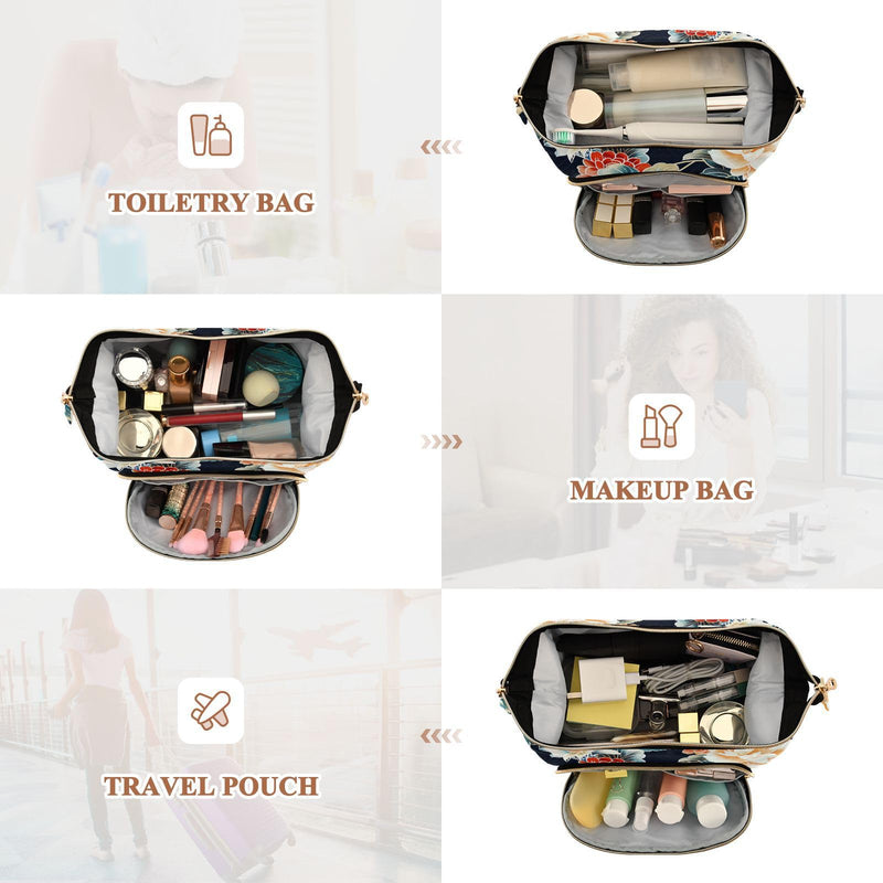 voucong Cosmetics Bag Portable Women Cash Wallet for Bag For Women Japanese Water Lily Bloom