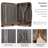 Voytra 5 Piece Luggage Set for Family Travel, Lightweight Hardshell PC+ABS Suitcases set, Suitcase with 8 Smooth Spinner Wheels, TSA Lock, YKK Zippers(20' 24' 28' Black)