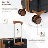Voytra 5 Piece Luggage Set for Family Travel, Lightweight Hardshell PC+ABS Suitcases set, Suitcase with 8 Smooth Spinner Wheels, TSA Lock, YKK Zippers(20' 24' 28' Black)