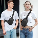 Vpoofree Mini Sling Bag for Men and Women, Small Anti Theft Crossbody Sling Backpack Fanny Pack Chest Bag for Travel Sport Running Hiking (Black Mini Sling Bag for Men and Women)