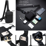 Vpoofree Mini Sling Bag for Men and Women, Small Anti Theft Crossbody Sling Backpack Fanny Pack Chest Bag for Travel Sport Running Hiking (Black Mini Sling Bag for Men and Women)