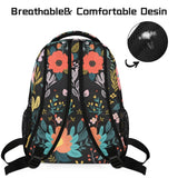 VQUVQV Flower Travel Backpack for Women Men, Water Resistant Laptop Bookbag College School Bag, Large Capacity Floral Print Daypack Schoolbag