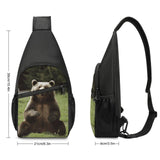 VTCTOASY Sling Bag for Women Men Crossbody Bag Small Sling Backpack Hi Bear Sit on The Lawn Chest Bag Hiking Daypack