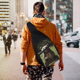 VTCTOASY Sling Bag for Women Men Crossbody Bag Small Sling Backpack Hi Bear Sit on The Lawn Chest Bag Hiking Daypack