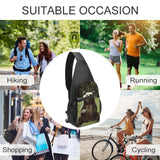VTCTOASY Sling Bag for Women Men Crossbody Bag Small Sling Backpack Hi Bear Sit on The Lawn Chest Bag Hiking Daypack