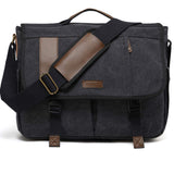 VX VONXURY 17 Inch Laptop Bag Mens Messenger Bag,Large Water Resistant Canvas Multipocket Satchel Shoulder Bag for Men, Business, Work, Travel, College