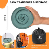 Vzpeun Travel Pillow - Hooded Neck Pillow Airplane Memory Foam Filling for Plane, Office, Cars Sleeping, Road Trip, Long Flights, Portable Plane Accessories, Includes Eye Mask & Earplugs (Green)