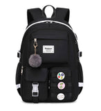 Wadirum Women Casual Backpack Set Girl School Bookbag Set Cute Laptop Ruaksack Black