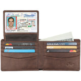 Wallet for Men - Genuine Leather RFID Blocking Bifold Stylish Wallet With 2 ID Window (Coffee - galaxy)
