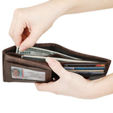 Wallet for Men - Genuine Leather RFID Blocking Bifold Stylish Wallet With 2 ID Window (Coffee - galaxy)