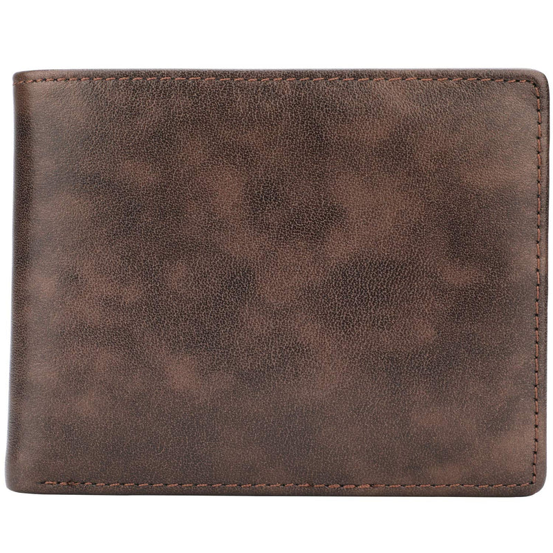 Wallet for Men - Genuine Leather RFID Blocking Bifold Stylish Wallet With 2 ID Window (Coffee - galaxy)