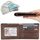 Wallet for Men - Genuine Leather RFID Blocking Bifold Stylish Wallet With 2 ID Window (Coffee - galaxy)