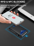 Wallet for Men RFID Wallet with 2 ID Windows & Money Clip, Slim Pop Up Card Holder for 10 - 12 Cards, Bifold Minimalist Smart Wallet for Front Pocket, Compact Metal Credit Card Holder, Gifts for Men
