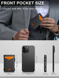 Wallet for Men RFID Wallet with 2 ID Windows & Money Clip, Slim Pop Up Card Holder for 10 - 12 Cards, Bifold Minimalist Smart Wallet for Front Pocket, Compact Metal Credit Card Holder, Gifts for Men