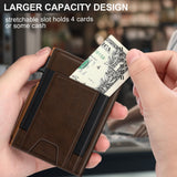 Wallet for Men Wallet with Slim Pop Up Card Holder 9 - 13 Cards, Bifold Minimalist Smart Wallet RFID Blocking Credit Card Holder with ID Window & Stretchable Cash Slot Compact Metal Aluminum Card Case