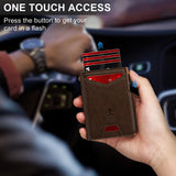 Wallet for Men Wallet with Slim Pop Up Card Holder 9 - 13 Cards, Bifold Minimalist Smart Wallet RFID Blocking Credit Card Holder with ID Window & Stretchable Cash Slot Compact Metal Aluminum Card Case