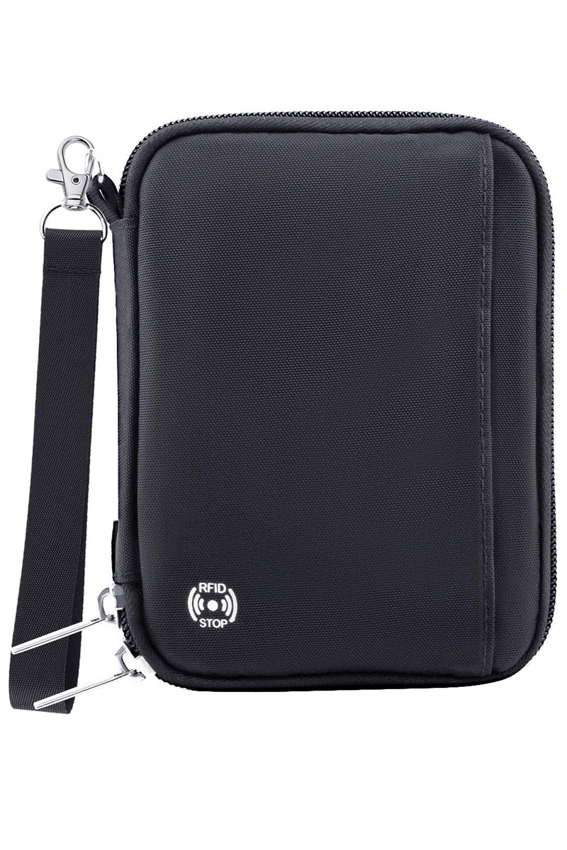 WALNEW Passport Holder for Travel - RFID Blocking Travel Wallet Essentials Organizer with Card Slots & Zipper Pocket (Women/Men)