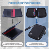 WALNEW Passport Holder for Travel - RFID Blocking Travel Wallet Essentials Organizer with Card Slots & Zipper Pocket (Women/Men)