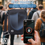 WALNEW Passport Holder for Travel - RFID Blocking Travel Wallet Essentials Organizer with Card Slots & Zipper Pocket (Women/Men)