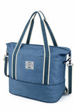 WALNEW Travel Duffel Bag, Weekender Overnight Carry On Bag for Women Men, Foldable Waterproof Gym Luggage with Metal Buckle Detachable Shoulder Strap and Wet Compartment (Peacock Blue)