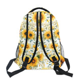 Wamika Sunflower Floral Backpacks, Retro Flower Black Computer Laptop Backpack, School Book Bag Casual Travel Hiking Camping Daypack for Women Girls Kids