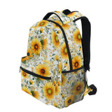 Wamika Sunflower Floral Backpacks, Retro Flower Black Computer Laptop Backpack, School Book Bag Casual Travel Hiking Camping Daypack for Women Girls Kids