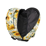 Wamika Sunflower Floral Backpacks, Retro Flower Black Computer Laptop Backpack, School Book Bag Casual Travel Hiking Camping Daypack for Women Girls Kids