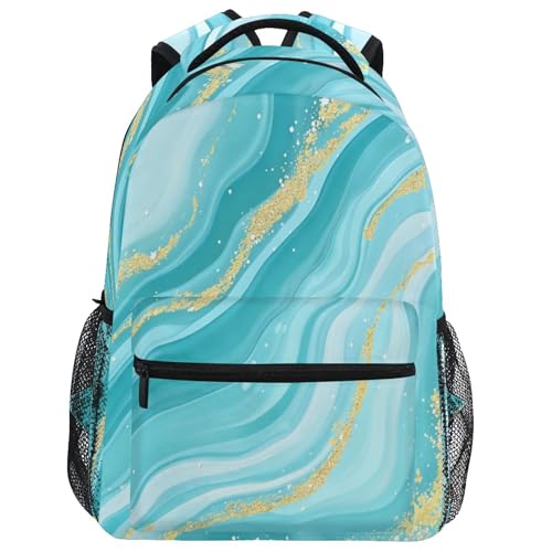 Wamika Turquoise Tie Dye Backpack Green Blue Marble School Backpacks Preschool Book Bag | Backpacks4Less