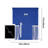 WANDF Drawstring Backpack Sports Gym Sackpack with Mesh Pockets Water Resistant String Bag for Women Men (Navy Blue)